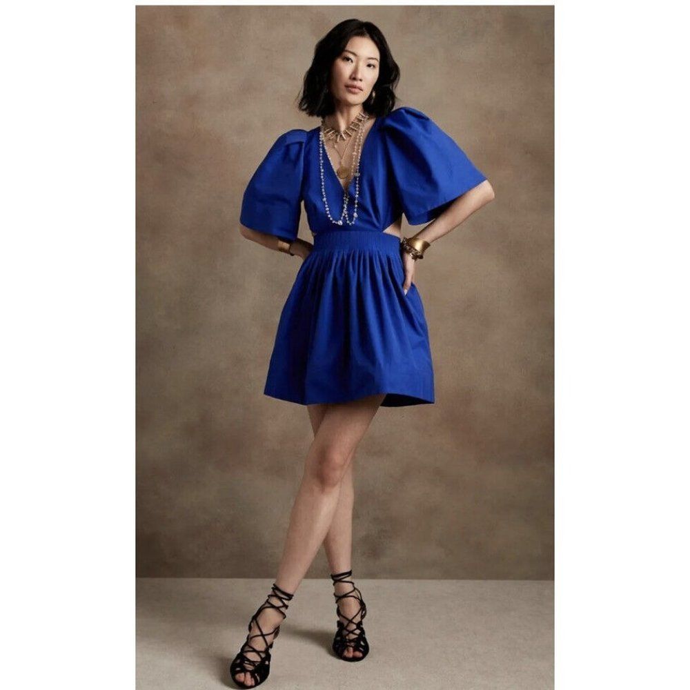BANANA REPUBLIC Cutout Dress Mini Dress //  Voltage Blue